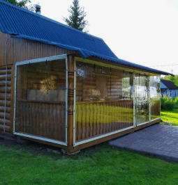 Мягкие окна из ПВХ 500 мкр. (окантовка ПВХ), 1 м.кв.